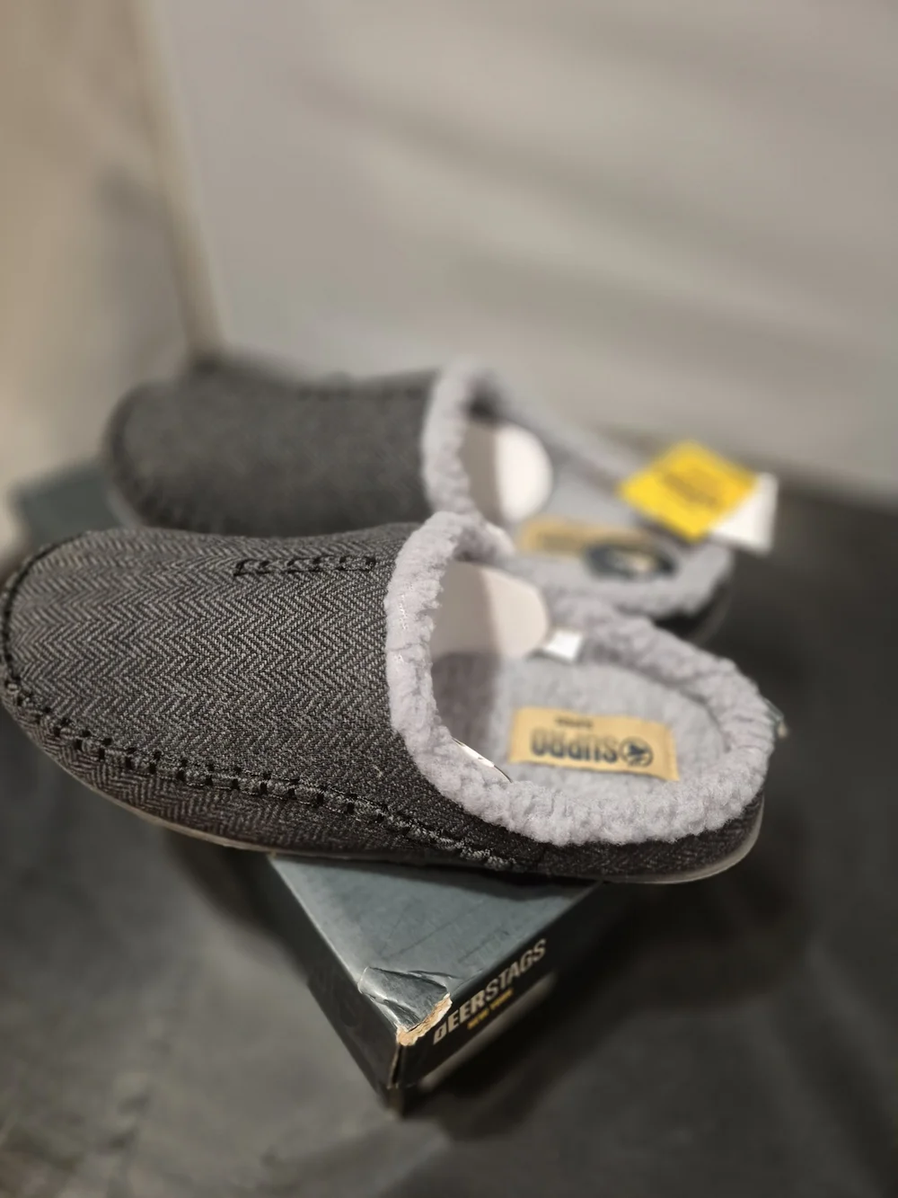 Men's Grey Deerstags Slip-On Loafers/Houseshoe with Plush Lining New Size 10W